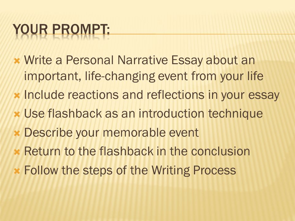 write a personal narrative essay for me